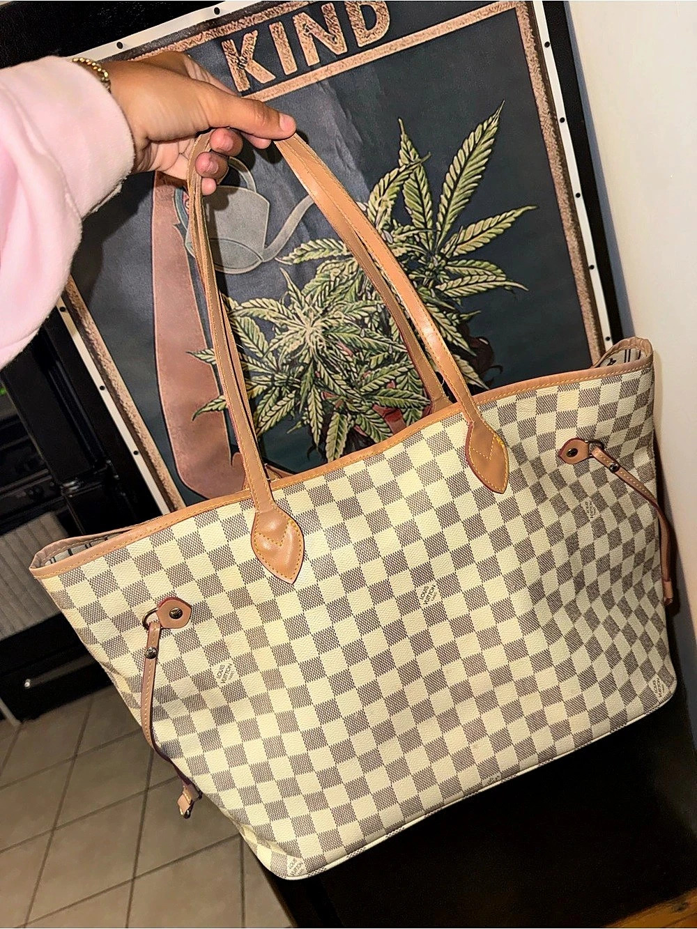 Tote in Beige & Brown